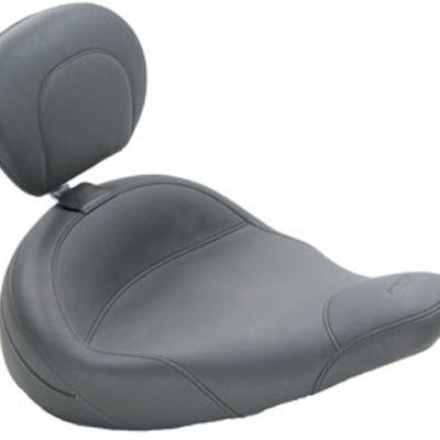 Mustang 83-21 Harley Electra Glide,Rd King Police Std Touring Solo Seat w/Driver Backrest - Black