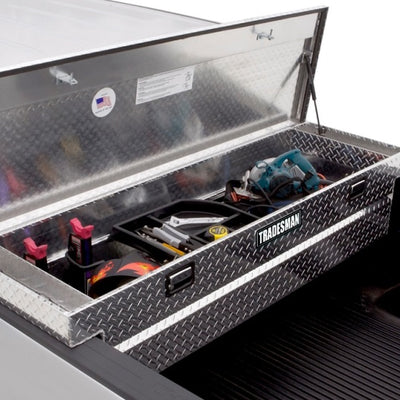 Tradesman Aluminum Single Lid Cross Bed Truck Tool Box (63in.) - Black