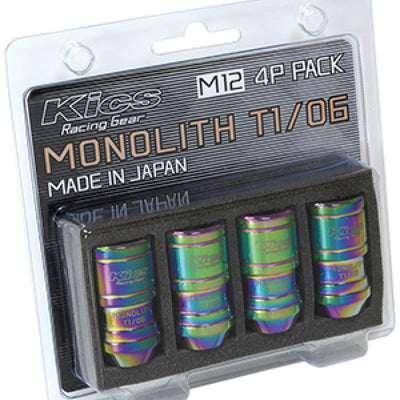 Project Kics 12 x 1.5 Neochrome T1/06 Monolith Lug Nuts - 4 Pcs