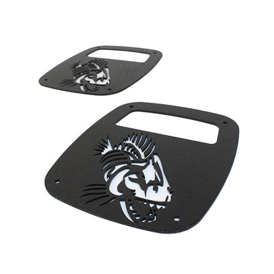 Fishbone Offroad Jeep Wrangler CJ YJ TJ Tail Light Covers - Black Textured Powdercoat