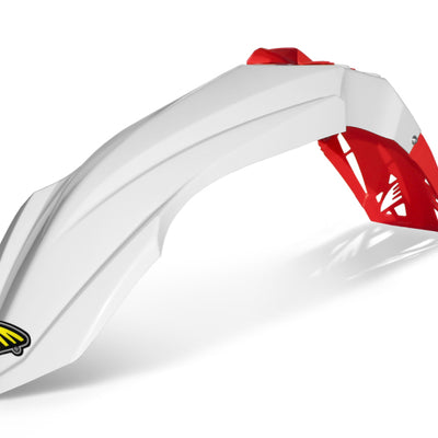 Cycra 15-21 Yamaha YZ125 Cycralite Front Fender - White w/ Red Vent
