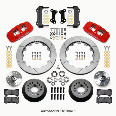 Wilwood AERO6 Front Hub Kit 15.00 Red 67-69 Camaro 64-72 Nova Chevelle