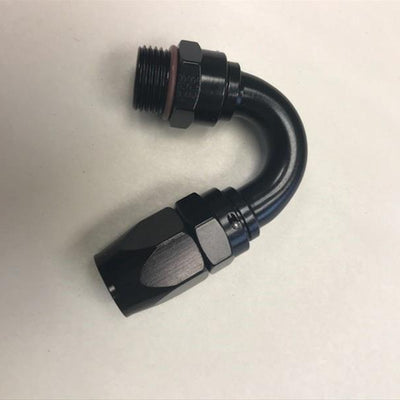 Fragola -12AN Male Rad. Fitting x 150 Degree Pro-Flow Hose End - Black