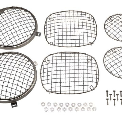 Kentrol 76-86 Jeep Wire Mesh Guard Set 6 Pieces CJ - Polished Silver