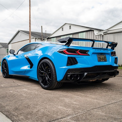 Corsa 20-25 Chevrolet Corvette C8 RWD 4.5in Carbon Fiber Black PVD Tip Kit (For Corsa Exhaust Only)