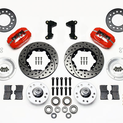 Wilwood Forged Dynalite Front Kit 11.00in Drill-Red 74-80 Pinto/Mustang II Disc Spindle only