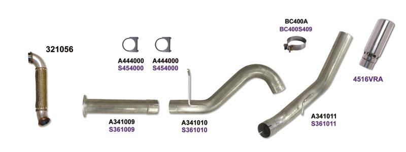 Diamond Eye KIT 4in DPF-BACK Single w/ TDP AL 07.5-10 Chevy/GMC 6.6L Duramax 2500/3500