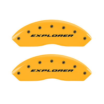 MGP 4 Caliper Covers Engraved Front & Rear Explorer Yellow Finish Black Char 2006 Ford Explorer