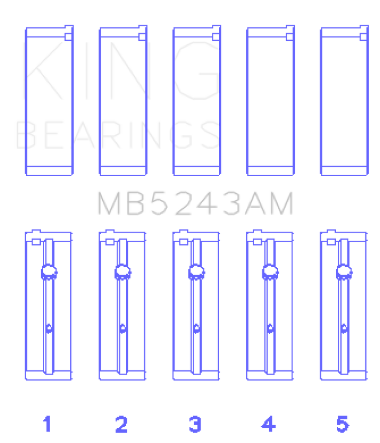 King Engine Bearings Nissan SR20DE (Size 0.5mm) Performance Main Bearing Set