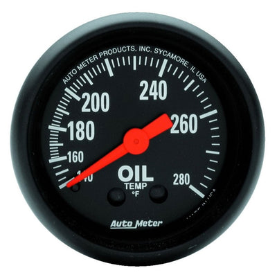 Autometer Z Series 2-1/16in 140-280 Degrees F Mechanical Oil Temperature Gauge