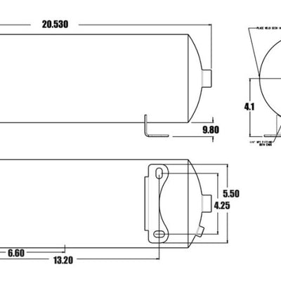 Ridetech Air Tank 2 Gallon Aluminum w/ 2- 1/4in Ports and 1- 1/8in Port