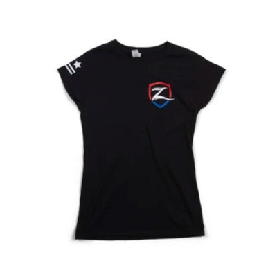Zone Offroad Black Premium Cotton T-Shirt w/ Patriotic Zone Logos - Womens - XL