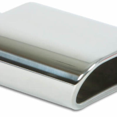 Vibrant 5.5in x 3in Oval SS Exhaust Tip (Single Wall Angle Cut Rolled Edge)