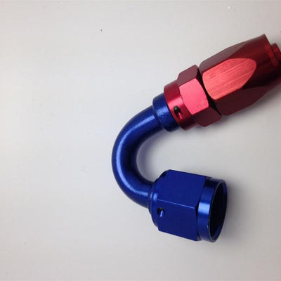 Fragola -16AN Fem x -12AN Hose 150 Degree Reducing Hose End - Blue/Red