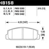 Hawk 86-95 Mazda RX-7 Performance Ceramic Street Rear Brake Pads