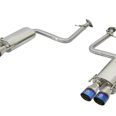 aFe Takeda 16-17 Lexus RC 200T 2.0L (t) 2in. SS Axle-Back Exhaust System w/Polished Blue Tips
