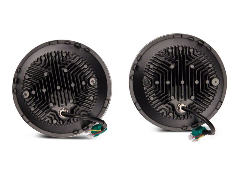 Raxiom 07-18 Jeep Wrangler JK Axial 7-In LED Headlights w/ DRL Turn Signals- Black Housing (Clear)