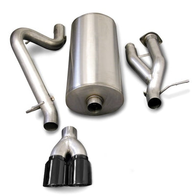 Corsa 2003-2006 Hummer H2 6.0L V8 Black Sport 3in Single Rear Twin 4in Tips Cat-Back Exhaust