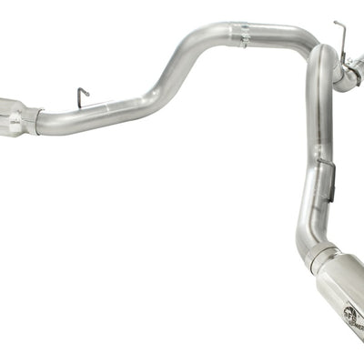 aFe MachForce XP Exhaust 4inch DP-Back All SS 2011-14 GM Diesel Trucks V8-6.6L LML Polished