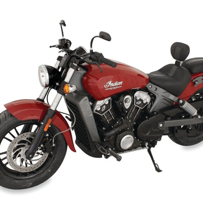 Mustang 15-21 Indian Scout Standard Touring Solo Seat w/Driver Backrest - Black