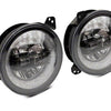 Raxiom 18-22 Jeep Wrangler JL/JT Axial 9-Inch LED Headlights w/RGB Halo- Blk Housing (Clear Lens)
