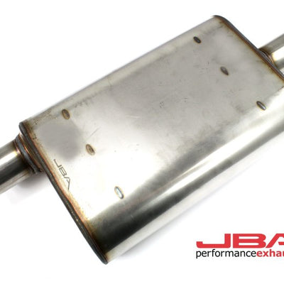 JBA Universal Chambered Style 304SS Muffler 13x9.75x4 2.5in Inlet Diameter Offset/Center