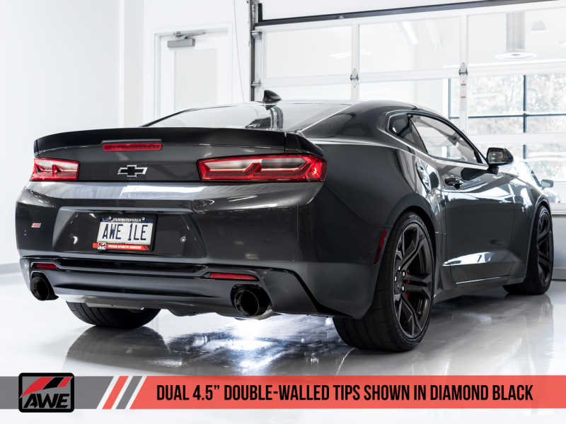 AWE Tuning 16-19 Chevrolet Camaro SS Axle-Back Exhaust - Track Edition (Diamond Black Tips)