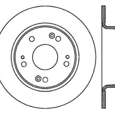 StopTech 04-08 Acura TSX / 03-07 Honda Accord SportStop Slotted & Drilled Left Rear Rotor
