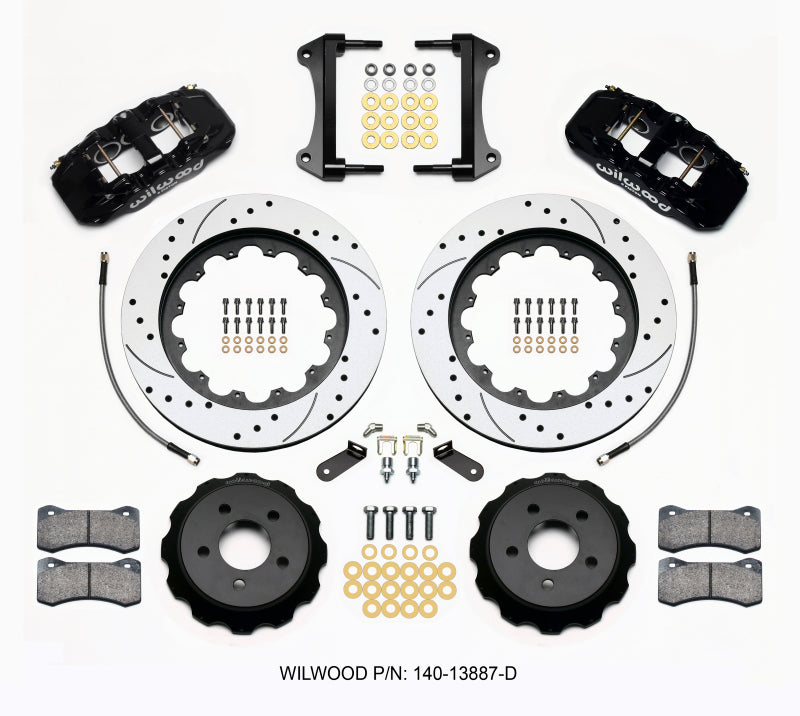 Wilwood AERO6 Front Hat Kit 15.00 Drilled 15-23 Mustang w/Lines
