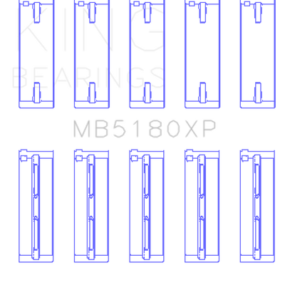 King Engine Bearings Renault F8Q/F7R/F8M (Size STD) Performance Main Bearing Set