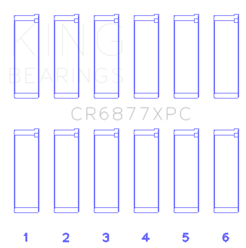 King Engine Bearings BMW S54B32 3.2L Coated Performance Rod Bearing Set of 6 (Size STDX)