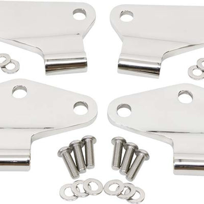 Kentrol 07-18 Jeep Wrangler JK Body Door Hinge Set 4 Pieces 2 Door - Polished Silver