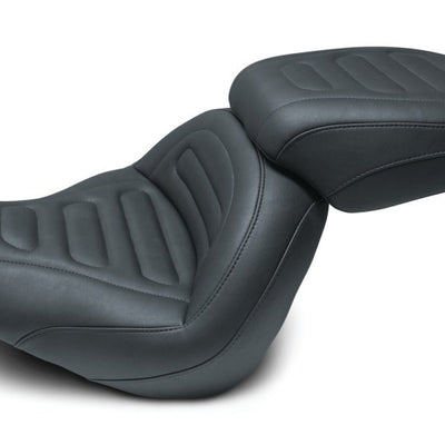 Mustang 18-21 Harley Fat Bob Standard Touring Solo Seat Trapezoid- Black