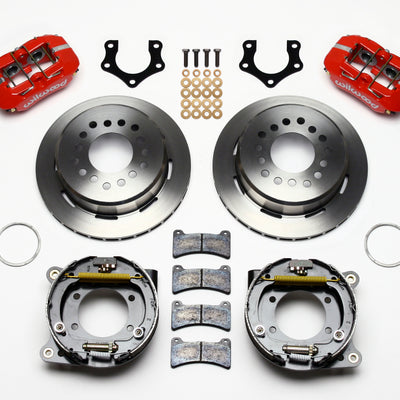 Wilwood Dynapro Low-Profile 11.00in P-Brake Kit - Red Mopar/Dana 2.50in Off w/Snap Ring Brng