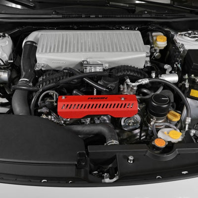 PERRIN 22-25 Subaru WRX Pulley Cover - Red (SHORT - For Use w/PERRIN AOS)