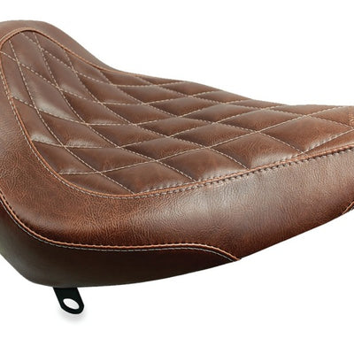 Mustang 84-06 Harley Standard Rear Tire Wide Tripper Solo Seat Diamond Stitch- Distressed Brown
