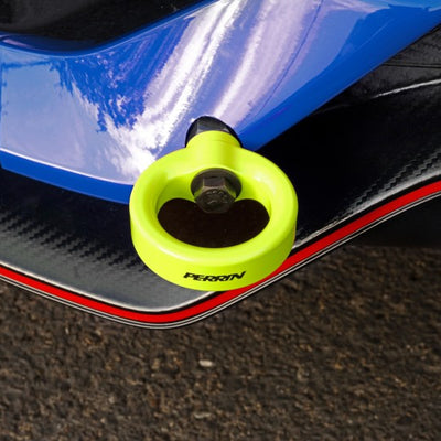 PERRIN 17-21 Honda Civic Si/Type R/Touring/Hatchback Tow Hook Kit Rear - Neon Yellow