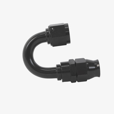 Aeromotive PTFE Hose End - AN-08 - 180 Deg - Black Anodized