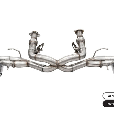 Corsa 2020-2025 Chevrolet Corvette C8 RWD 3in Track Cat-Back Delete Exhaust w/4.5in CF Polished Tips