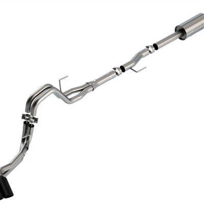 Borla F-150 2021 2.7L/3.5L 4dr CC SB EC STB Lar/KingR/Plnm/LTD 3/2.25 DSE CB S-Type BLK CHR Tips