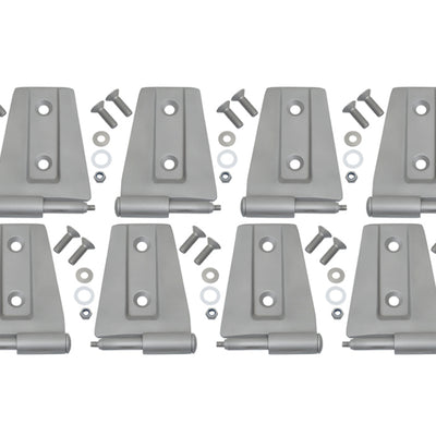 Kentrol 07-18 Jeep Wrangler JK Door Hinge Set 8 Pieces 4 Door Bare Grey