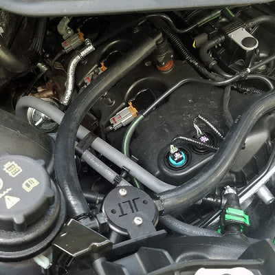 J&L 15-25 Ford Transit 150/250/350 3.5L EcoBoost Passenger Side Oil Separator 3.0 - Black Anodized