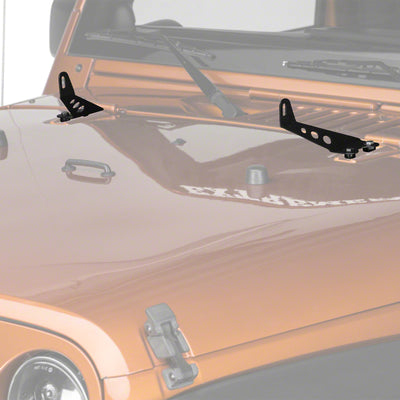 Raxiom 07-18 Jeep Wrangler JK 24-In Light Bar Hood Mounting Brackets