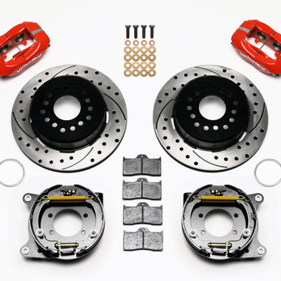 Wilwood Forged Dynalite P/S Park Brake Kit Drilled Red Ford 8.8 w/2.5in Offset-5 Lug