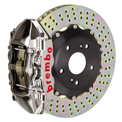 Brembo 99-05 S2000 Rear GTR BBK 4 Piston Billet328x28 2pc Rotor Drilled- Nickel Plated