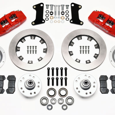 Wilwood Dynapro 6 Front Hub Kit 12.19in Drilled Red 67-69 Camaro (*Line Kit Needed*)