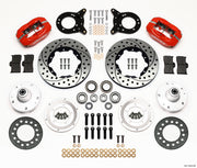 Wilwood Dynapro Dust-Boot Front Kit 11.00in Drilled Red 1965-1969 Mustang Disc & Drum Spindle