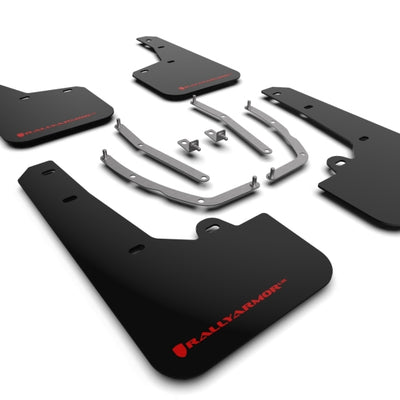 Rally Armor 22-24 Hyundai Tucson Black UR Mud Flap w/Red Logo