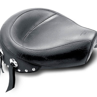 Mustang 82-03 Harley Sportster Wide Touring Solo Seat w/Studs - Black