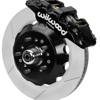 Wilwood 70-81 FBody/75-79 A&XBody AERO6 Frt BBK 14in Rtr Blk Calipers Use w/ Pro Drop Spindle